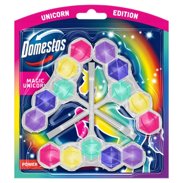 Domestos Power 5 Magic Unicorn WC frissítő blokk 3 x 50 g termékhez kapcsolódó kép