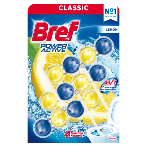 Bref Power Active Lemon WC frissítő 3 x 50 g termékhez kapcsolódó kép