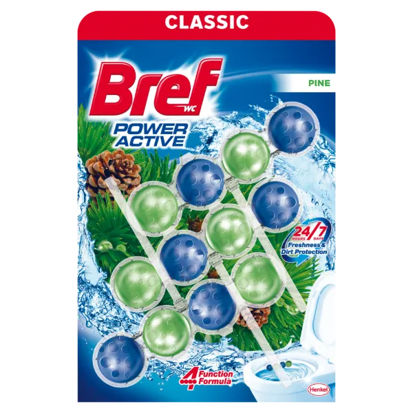 Bref Power Active Pine WC frissítő 3 x 50 g termékhez kapcsolódó kép