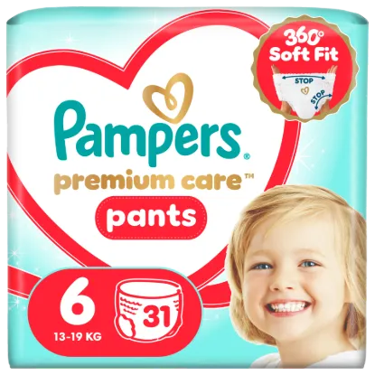 Pampers Premium Care Bugyipelenka, Méret: 6, 31 db Pelenka, 13kg-19kg termékhez kapcsolódó kép