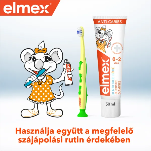 elmex gyakorló gyermek lágy fogkefe 1 db és fogkrém 12 ml 0-3 éves gyerekeknek 1 db termékhez kapcsolódó kép