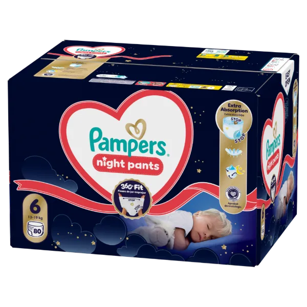 Pampers Night Bugyipelenka, Méret: 6, 80 db Pelenka, 13kg-19kg termékhez kapcsolódó kép