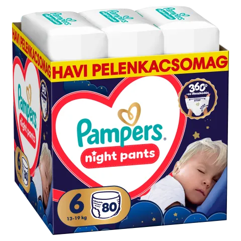 Pampers Night Bugyipelenka, Méret: 6, 80 db Pelenka, 13kg-19kg termékhez kapcsolódó kép
