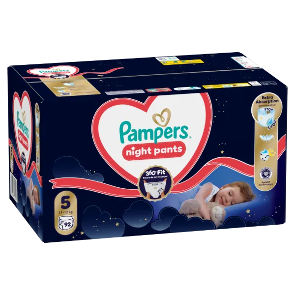 Pampers Night Bugyipelenka, Méret: 5, 92 db Pelenka, 11kg-17kg termékhez kapcsolódó kép