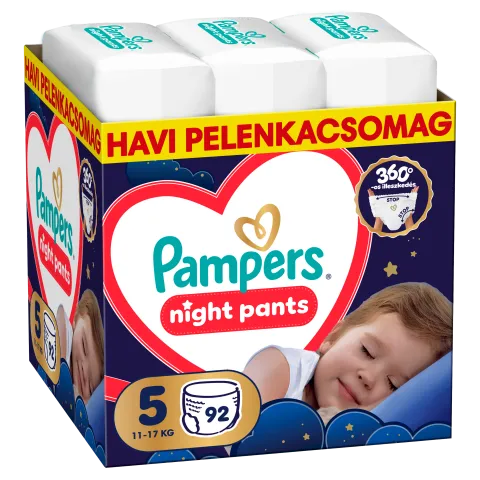 Pampers Night Bugyipelenka, Méret: 5, 92 db Pelenka, 11kg-17kg termékhez kapcsolódó kép