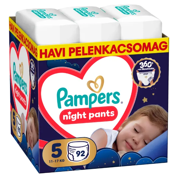 Pampers Night Bugyipelenka, Méret: 5, 92 db Pelenka, 11kg-17kg termékhez kapcsolódó kép