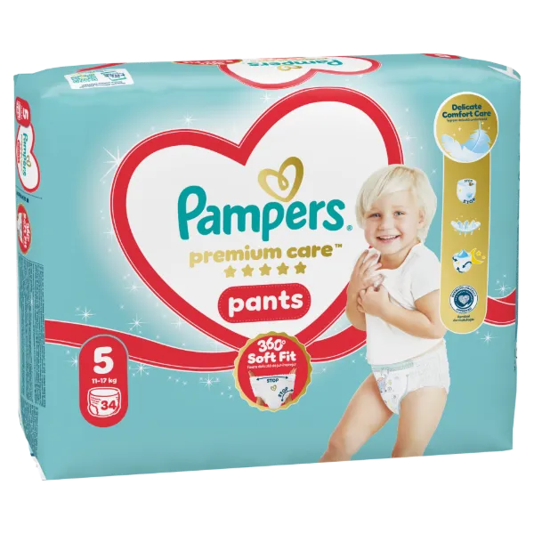 Pampers Premium Care Bugyipelenka, Méret: 5, 34 db Pelenka, 11kg-17kg termékhez kapcsolódó kép