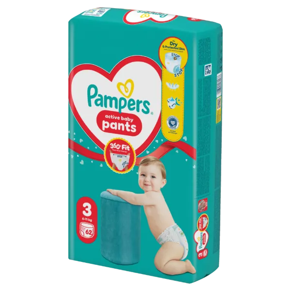 Pampers Active Baby Bugyipelenka, Méret: 3, 62 db Pelenka, 6kg-11kg termékhez kapcsolódó kép