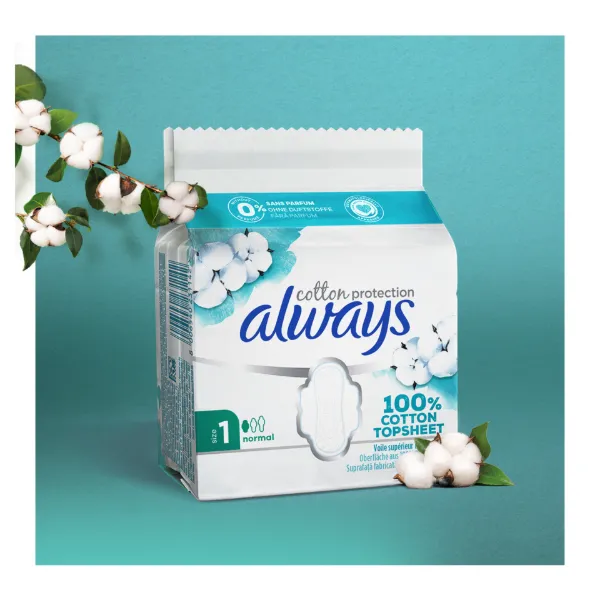 Always Cotton Protection Ultra Normal Szárnyas egészségügyi betét, 11 db termékhez kapcsolódó kép