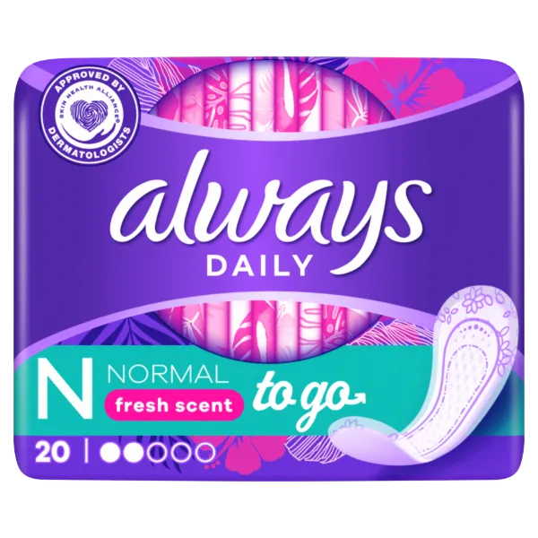 Always Dailies Normal To Go Fresh Tisztasági Betét, 20 db termékhez kapcsolódó kép