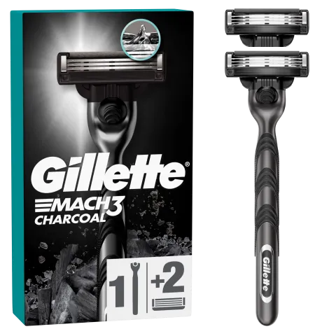 Gillette Mach3 Charcoal Férfi Borotva, 1 db Gillette 3 Pengés Borotva, Gillette Borotvabetétek termékhez kapcsolódó kép