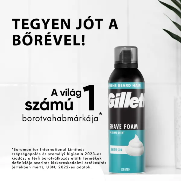 Gillette Classic Sensitive Borotvahab, Érzékeny Bőrre, 300ml termékhez kapcsolódó kép