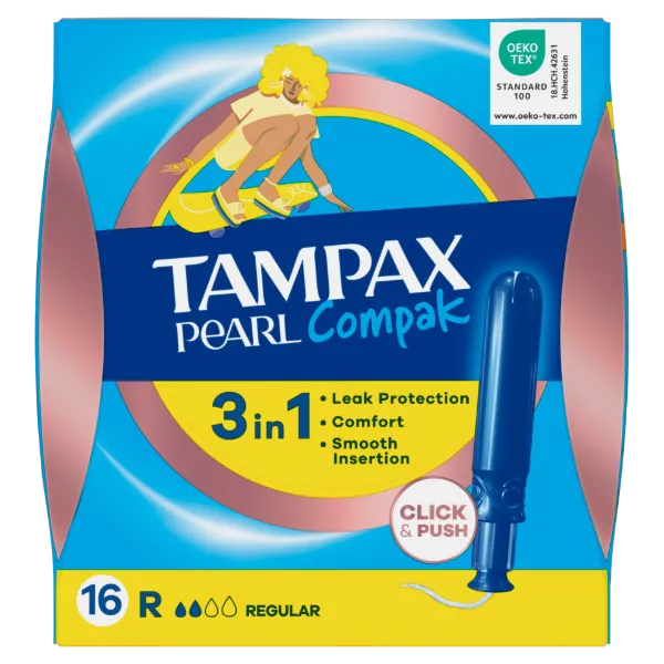 Tampax Pearl Compak Regular Applikátoros Tampon, 16 db termékhez kapcsolódó kép