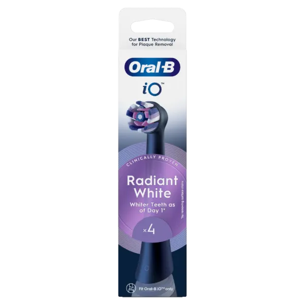 Oral-B iO Series Radiant White, Fekete, Eredeti Fogfehérítő Fogkefefej, 4 termékhez kapcsolódó kép