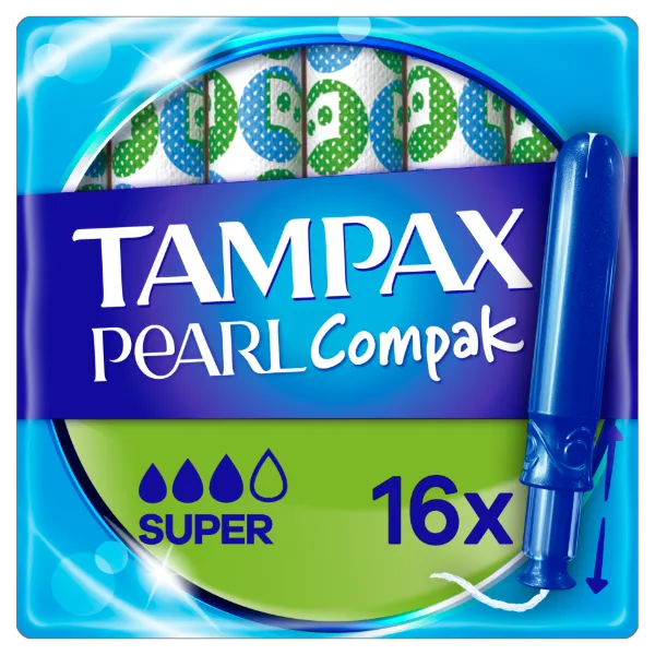 Tampax Compak Pearl Super Applikátoros Tampon, 16 db termékhez kapcsolódó kép