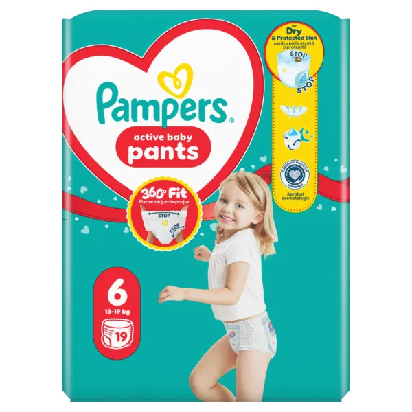 Pampers Active Baby Bugyipelenka, Méret: 6, 19 db Pelenka, 13kg-19kg termékhez kapcsolódó kép