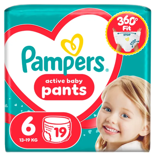 Pampers Active Baby Bugyipelenka, Méret: 6, 19 db Pelenka, 13kg-19kg termékhez kapcsolódó kép