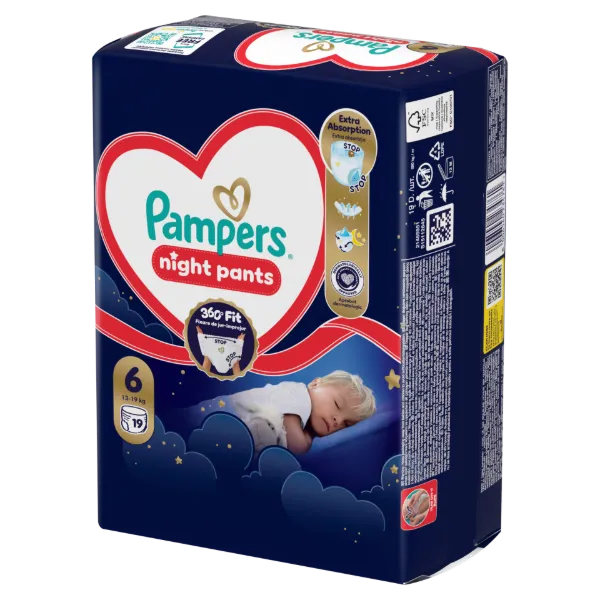 Pampers Night Bugyipelenka, Méret: 6, 19 db Pelenka, 13kg-19kg termékhez kapcsolódó kép