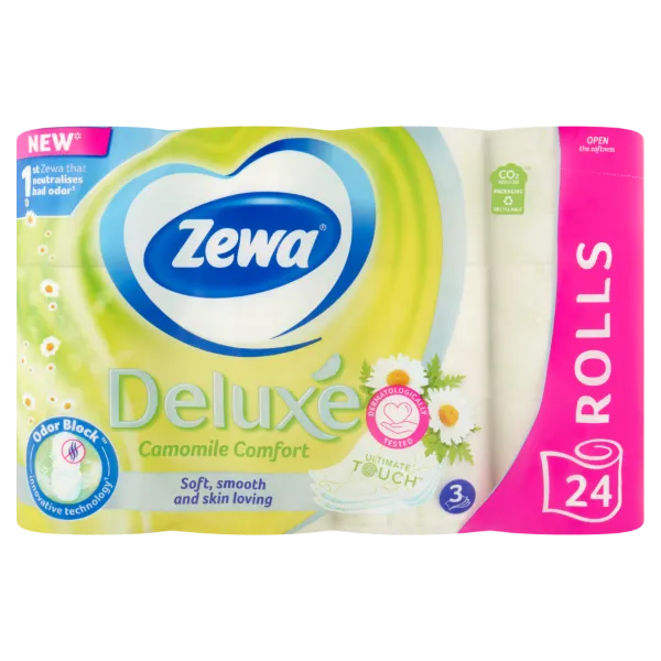 Zewa Deluxe Camomile Comfort toalettpapír 3 rétegű 24 tekercs termékhez kapcsolódó kép