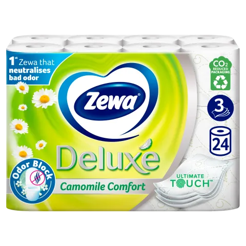 Zewa Deluxe Camomile Comfort toalettpapír 3 rétegű 24 tekercs termékhez kapcsolódó kép