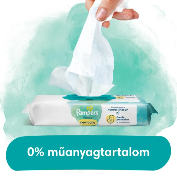 Pampers Harmonie New Baby Nedves Törlőkendő, 3 csomag = 138 db Törlőkendő termékhez kapcsolódó kép