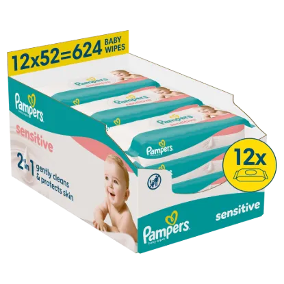 Pampers Fresh Clean Baby Nedves Törlőkendő, 12 Csomag x 52 Törlőkendő db Baba Nedves Törlőkendő termékhez kapcsolódó kép
