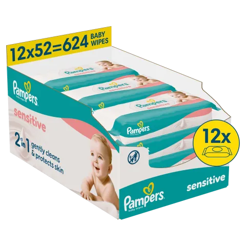 Pampers Fresh Clean Baby Nedves Törlőkendő, 12 Csomag x 52 Törlőkendő db Baba Nedves Törlőkendő termékhez kapcsolódó kép