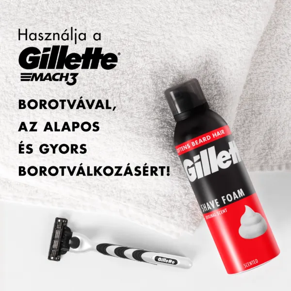 Gillette Classic Borotvahab Original Illattal, Gyors És Egyszerű Borotválkozás, 250ml termékhez kapcsolódó kép