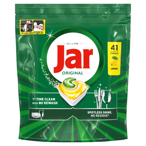Jar Original Mosogatókapszula, Lemon, , 41 Mosogatókapszula, Újramosogatás Nélkül termékhez kapcsolódó kép