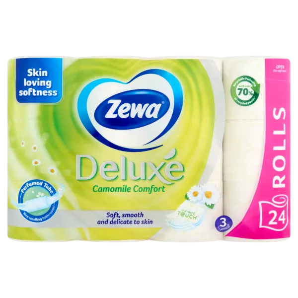 Zewa Deluxe Camomile Comfort toalettpapír 3 rétegű 24 tekercs termékhez kapcsolódó kép