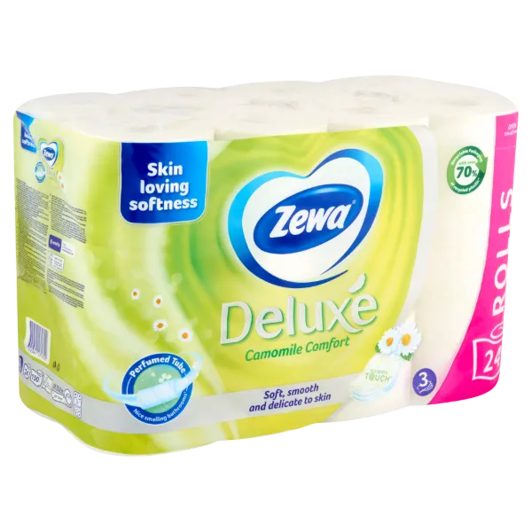 Zewa Deluxe Camomile Comfort toalettpapír 3 rétegű 24 tekercs termékhez kapcsolódó kép