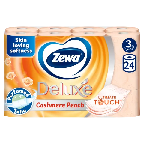 Zewa Deluxe Cashmere Peach toalettpapír 3 rétegű 24 tekercs termékhez kapcsolódó kép