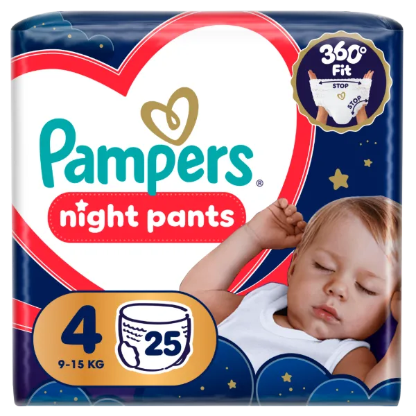 Pampers Night Bugyipelenka, Méret: 4, 25 db Pelenka, 9kg-15kg termékhez kapcsolódó kép