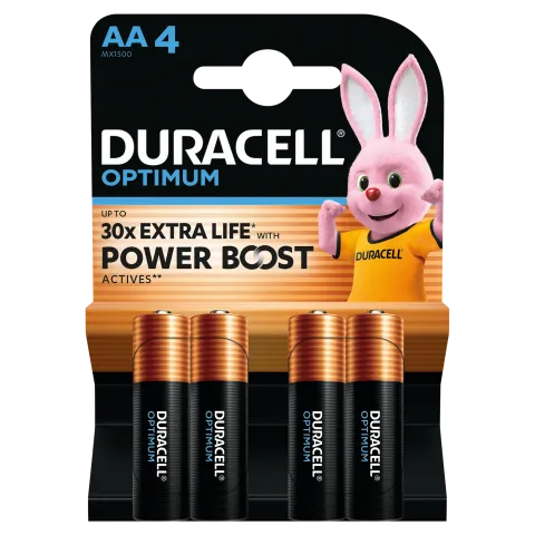 Duracell Optimum Power Boost AA MX1500 1,5 V alkáli elemek 4 db termékhez kapcsolódó kép