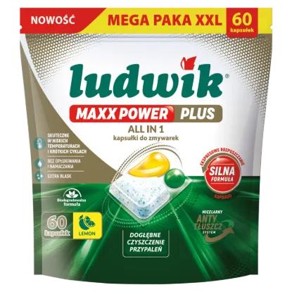 Ludwik All in 1 Maxx Power Plus mosogatógép kapszula 60 db 960 g termékhez kapcsolódó kép