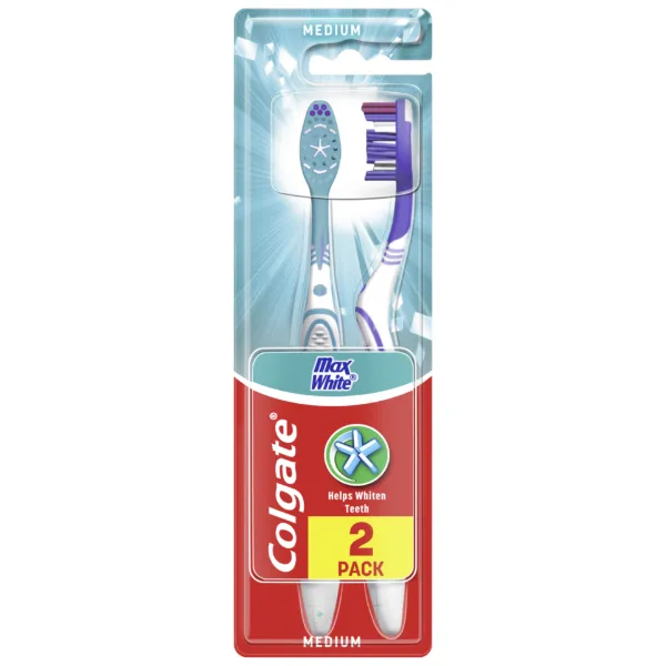 Colgate fogkefe 2db Max White Medium közepes sörtékkel termékhez kapcsolódó kép