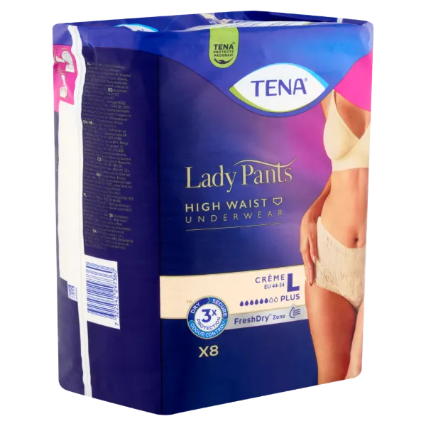 Tena Lady Pants Crème inkontinencia fehérnemű magasított derékrésszel L 8 db termékhez kapcsolódó kép