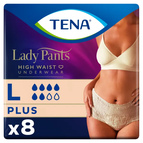 Tena Lady Pants Crème inkontinencia fehérnemű magasított derékrésszel L 8 db termékhez kapcsolódó kép