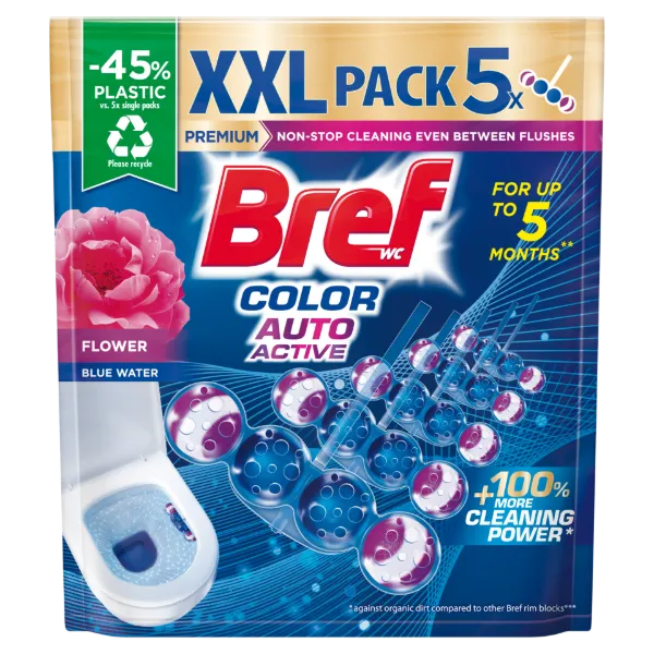 Bref Color Auto Active Flower XXL WC frissítő 5 x 50 g (250 g) termékhez kapcsolódó kép