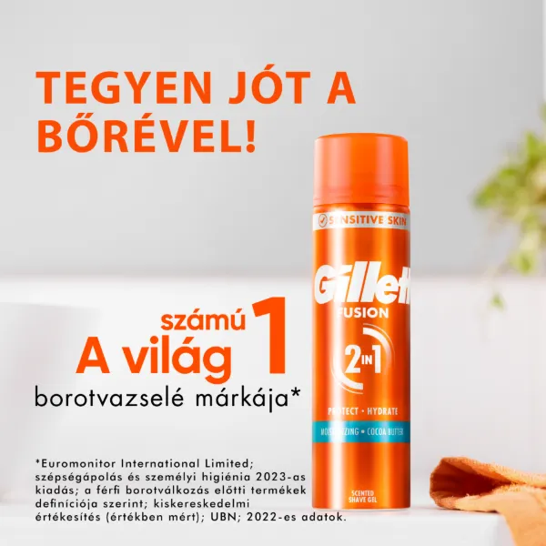 Gillette Fusion Hidratáló Borotvazselé Férfiak Számára, Kakaóvajjal, 200ml termékhez kapcsolódó kép