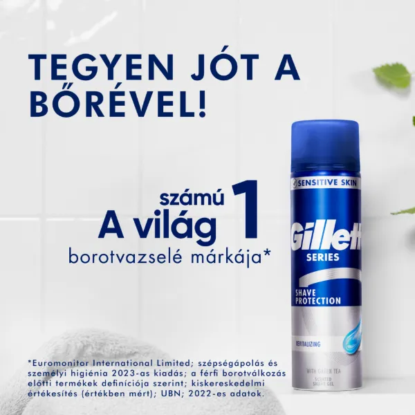 Gillette Series Revitalizáló Borotvazselé Zöld Teával, Férfiaknak, 200ml termékhez kapcsolódó kép