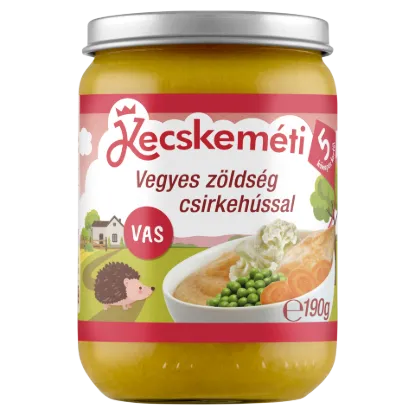 Kecskeméti vegyes zöldség csirkehússal bébiétel 5 hónapos kortól 190 g termékhez kapcsolódó kép