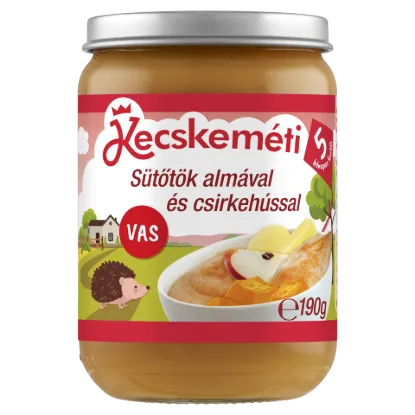 Kecskeméti sütőtök almával és csirkehússal bébiétel 5 hónapos kortól 190 g termékhez kapcsolódó kép