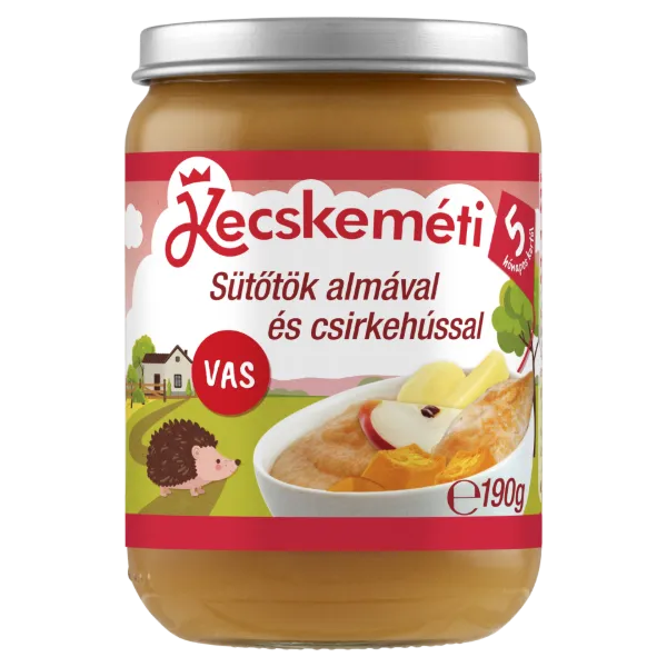 Kecskeméti sütőtök almával és csirkehússal bébiétel 5 hónapos kortól 190 g termékhez kapcsolódó kép
