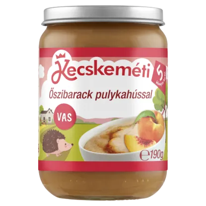 Kecskeméti őszibarack pulykahússal bébiétel 5 hónapos kortól 190 g termékhez kapcsolódó kép