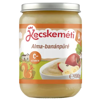 Kecskeméti alma-banánpüré gyümölcskészítmény bébidesszert 4 hónapos kortól 190 g termékhez kapcsolódó kép