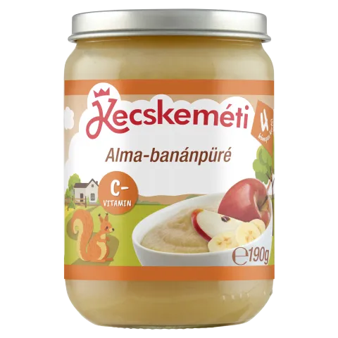 Kecskeméti alma-banánpüré gyümölcskészítmény bébidesszert 4 hónapos kortól 190 g termékhez kapcsolódó kép