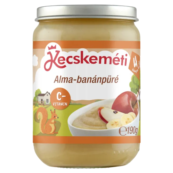 Kecskeméti alma-banánpüré gyümölcskészítmény bébidesszert 4 hónapos kortól 190 g termékhez kapcsolódó kép