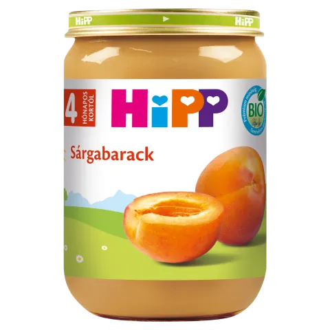 HiPP bio sárgabarack bébidesszert 4 hónapos kortól 190 g termékhez kapcsolódó kép