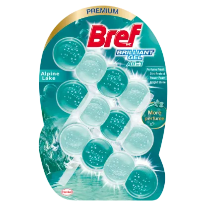 Bref Brilliant Gel Alpine Lake WC frissítő 3 x 42 g termékhez kapcsolódó kép